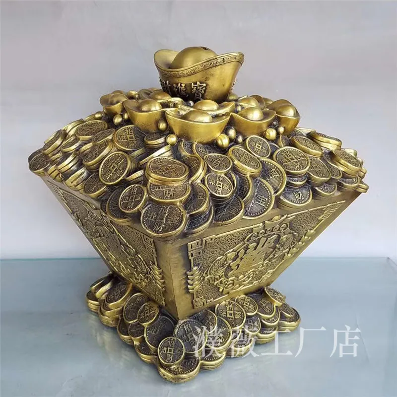 Treasure Bowl Storage Jar Ornament Brass Bucket