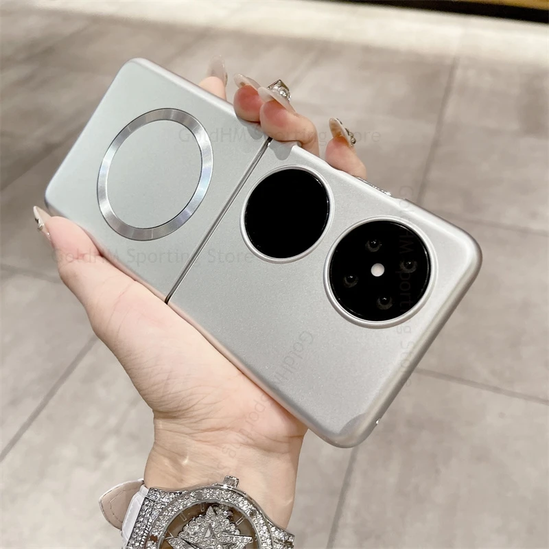 

For Huawei nova Flip Metal Matte Frameless Magnetic Case For Huawei Pocket 2 For Magsafe Magsafing Fold Tough Cover P50 Pocket S