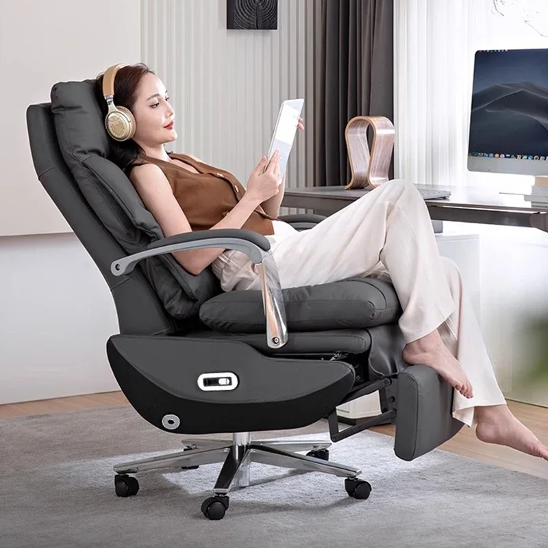 Leather Mobile Office Chairs Vanity Comfortable Cushion Massage Office Chairs Swivel Sillas De Escritorio Modern Furniture