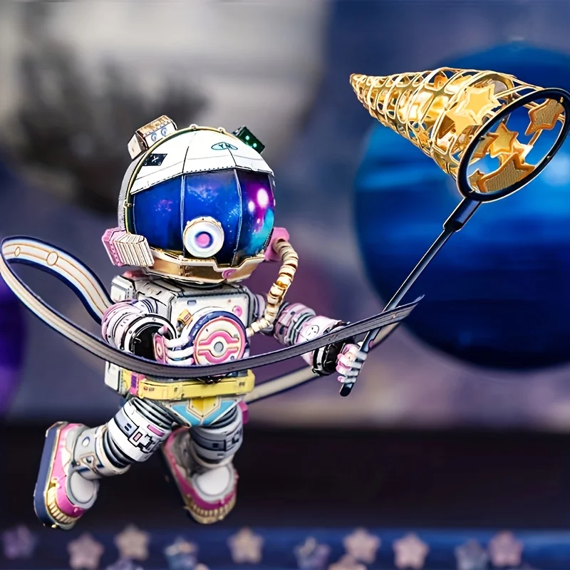 Metal 3D Puzzle Space Astronaut Model DIY Assembling Jigsaw Home Decor Creative Gift