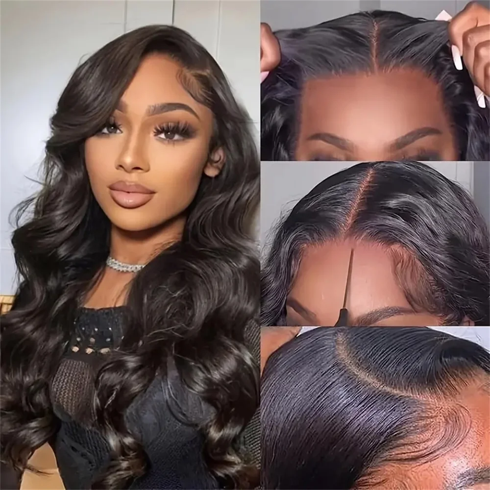 

13x4 HD Lace Frontal Wig 180% High Density Silk Body Wave HD Lace Wig Pre plucked Human Hair Wigs for Women