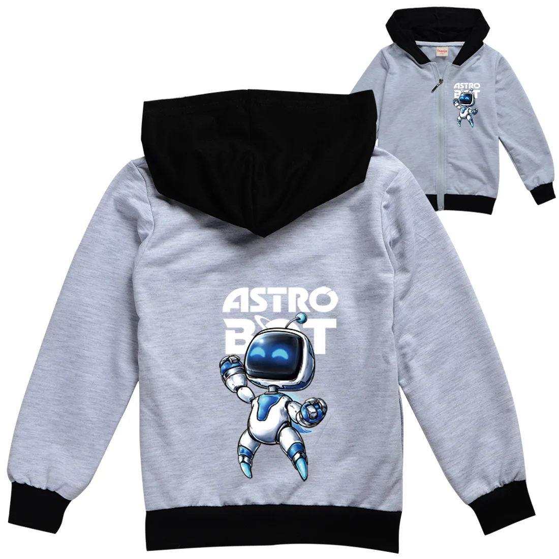 Anime ASTRO BOT Clothes Kids Hooded Sweatshirts Baby Girls Zipper Jackets Toddler Boys ASTROBOT Coats Children's Outerwear