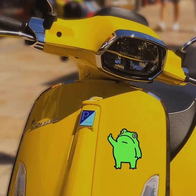 قطعتان من ملصقات الضفدع الخضراء المقاومة للماء لملحقات السيارة والدراجات النارية الإلكترونية #3