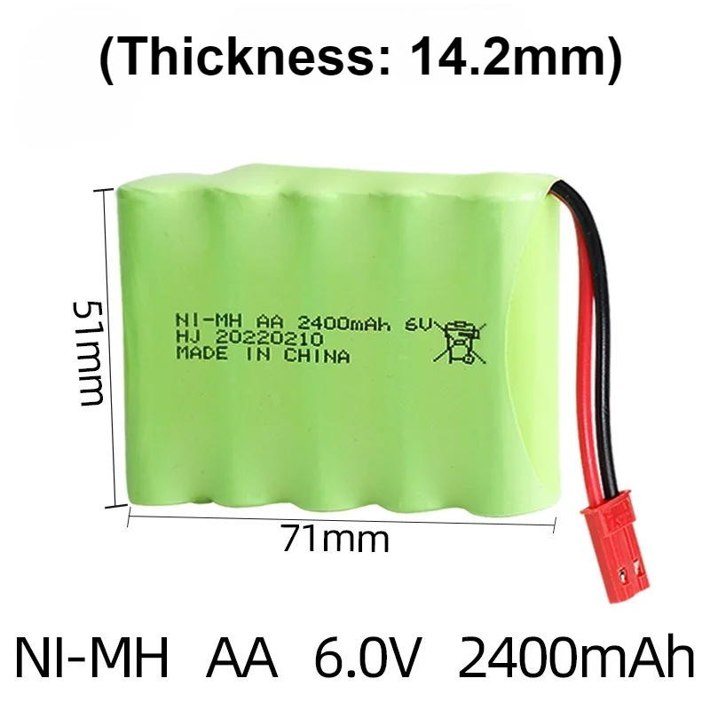

6V 2400mAh AA Ni-MH Battery for RC Cars Boats Robots Boats Toys Rechargeable Battery Pack SM/JST/EL-2P/5559/Tamiya Plug