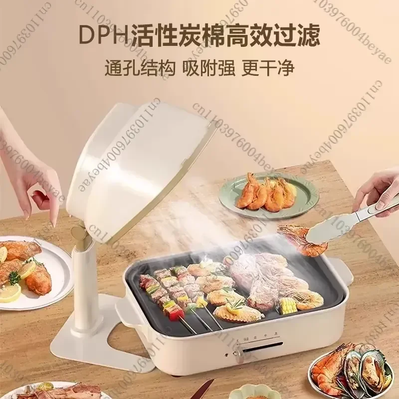desktop range hood household living room hot pot barbecue deodorization deodorization oil fume removable clean taste