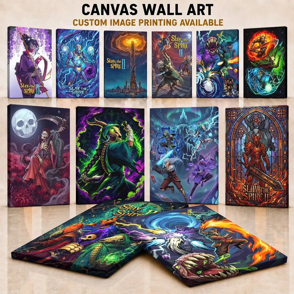 Slay the Spire II Canvas Print Posters Bold Graphic Design Wall Art With Personalized Photo For Home Office Ideal Gamer Gift