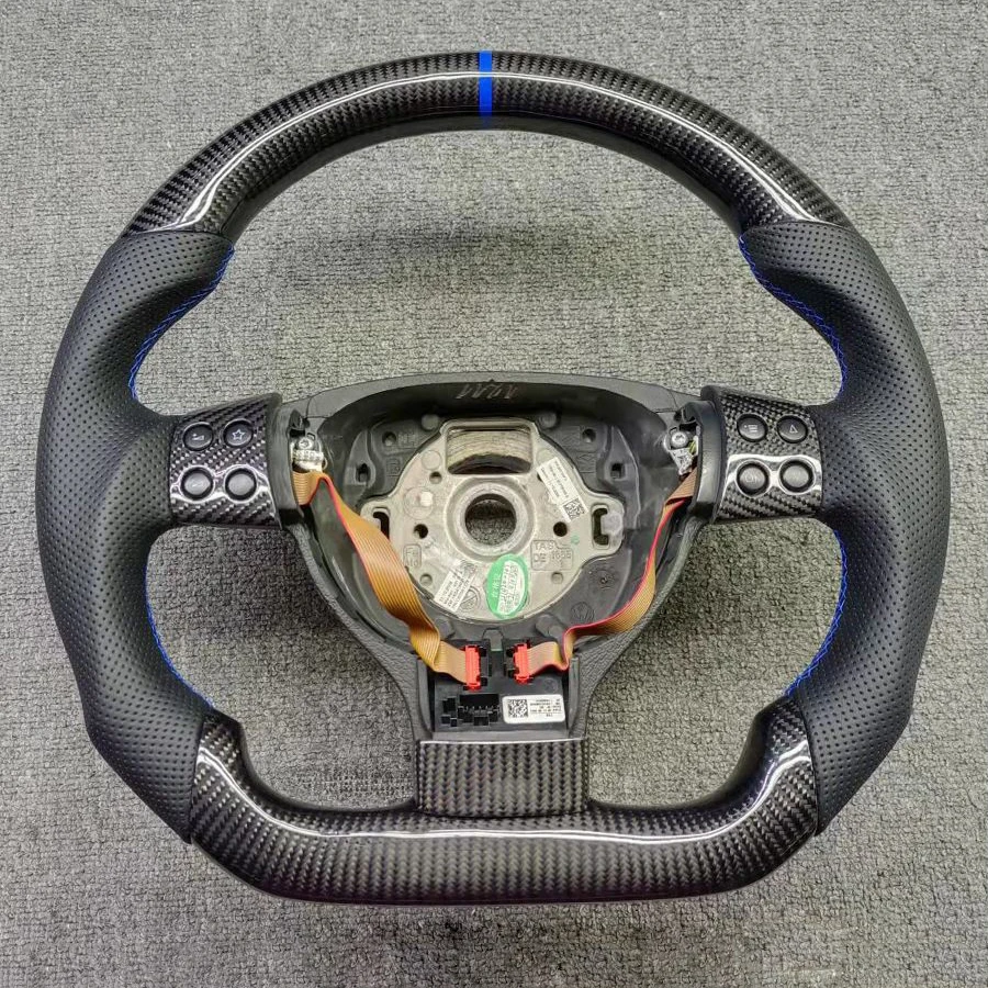 Replacement Real Carbon Fiber Steering Wheel with Leather for VW Volkswagen Golf 5 Mk5 GTI 2003-2009