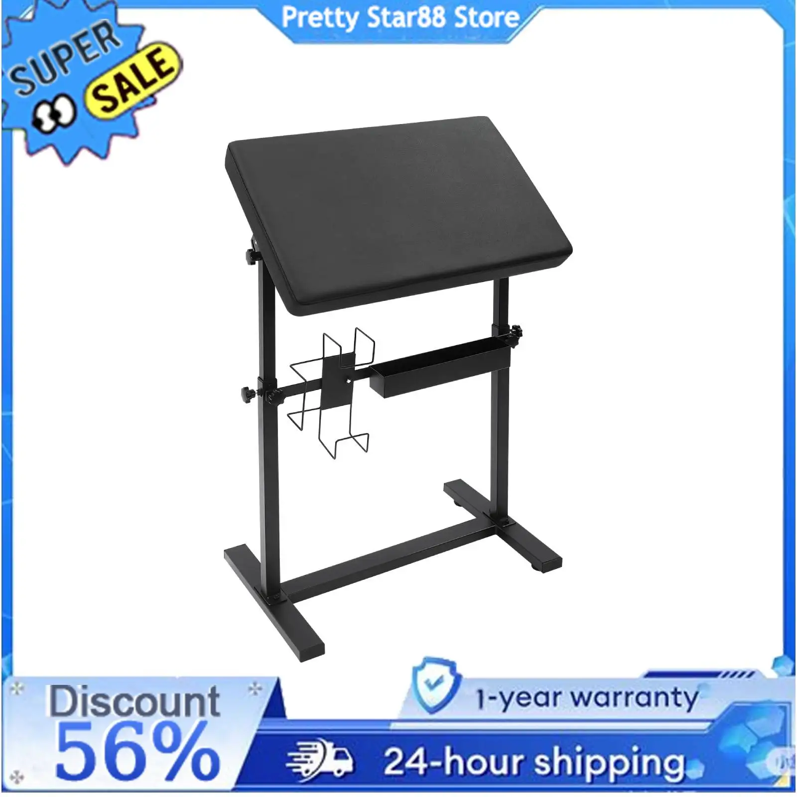 

Tattoo Armrest Stand Strong Structure Height Adjustable Armrest Bracket with Non-Slip Feet Easy To Clean