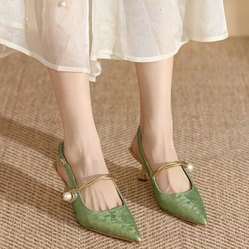 Summer pointy high-heeled shoes Women Shoes New Soft Bottom Women Sandals Retro Hollow Pumps Sandals For Fashion comfort