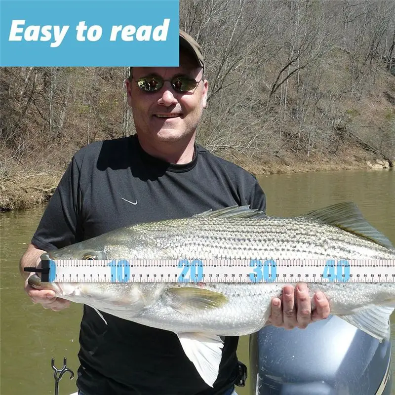 ABVG-2Pcs 47Inch Fishing Ruler Fishing Measuring Tape Tool For Boat Waterproof Portable Roll Up Folding Ruler With Bump Board