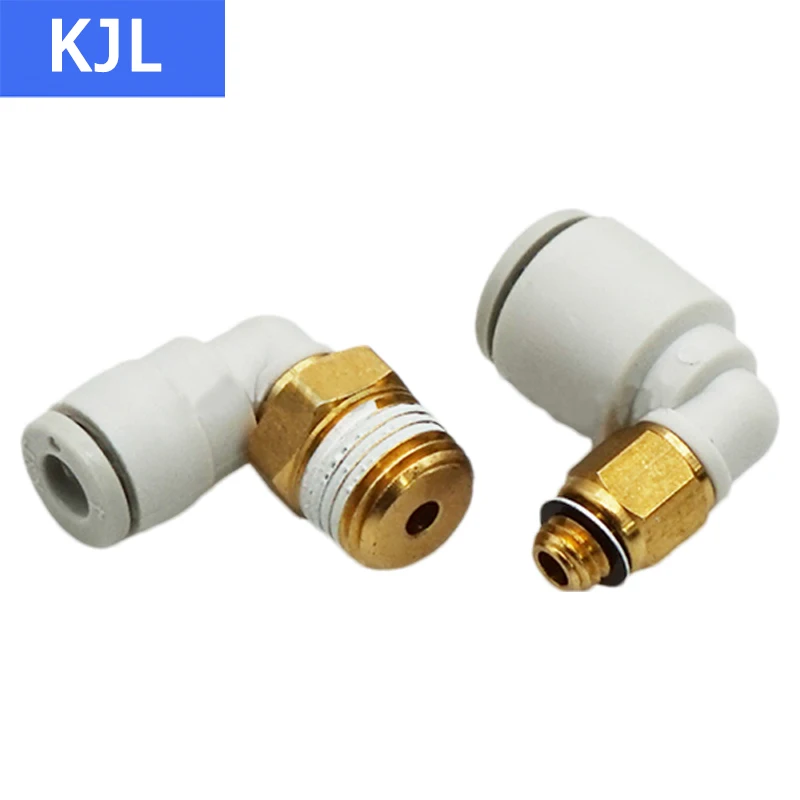 Mini Threaded Right Angle Connector KJL03/23/04/06-M3/M5/M6/01S Small Elbow Air Pneumatic Fitting