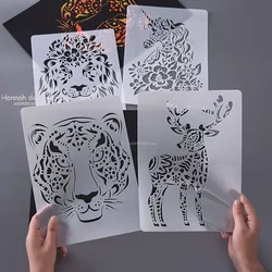 A4 Animal Stencils Children Durable PET Spray/hand Painting Template Graffiti Painting Kid Funny Painting Stencils