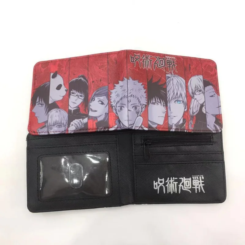 Jujutsu Kaisen Wallets Anime Foldable PU Coin Purse Men Bank ID Card Holder Card Clip Bag Cartoon Cosplay Clutch Wallet Gift Toy