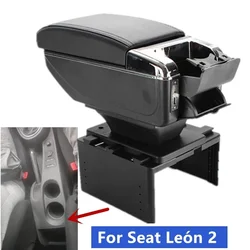 NEW For Seat León 2 Armrest Box For Seat Leon 2 Car Armrest Central storage Box Retrofit parts with USB Interior Car Accessories