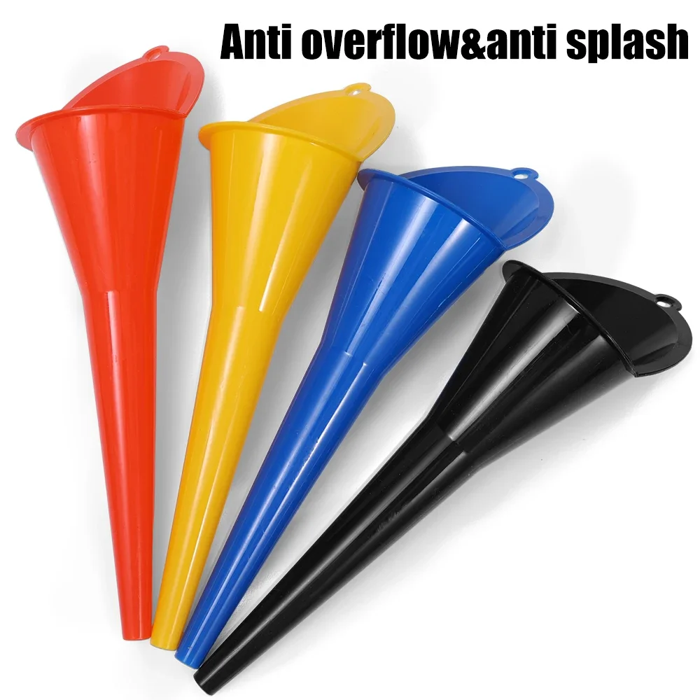 Car Funnel Gasoline Oil Fuel Filling Car Tools Anti-splash Plastic Long Stem Funnel Motorcycle Refueling Tools  Auto Accessories