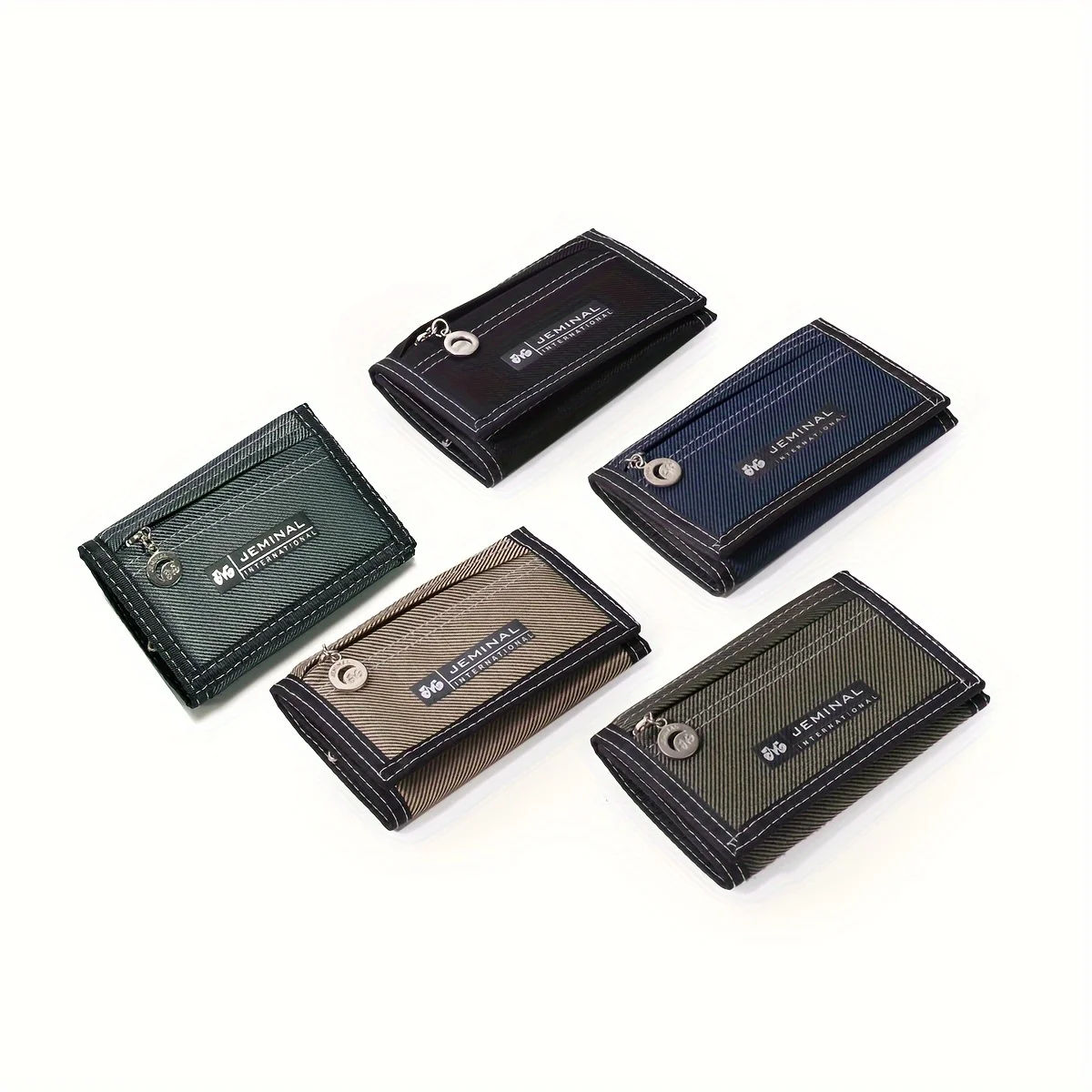 Men's Fashion Wallet Korean Student Popular Classic Canvas Solid Color Men's Wallet Zipper Coin Bag Sports Wallet