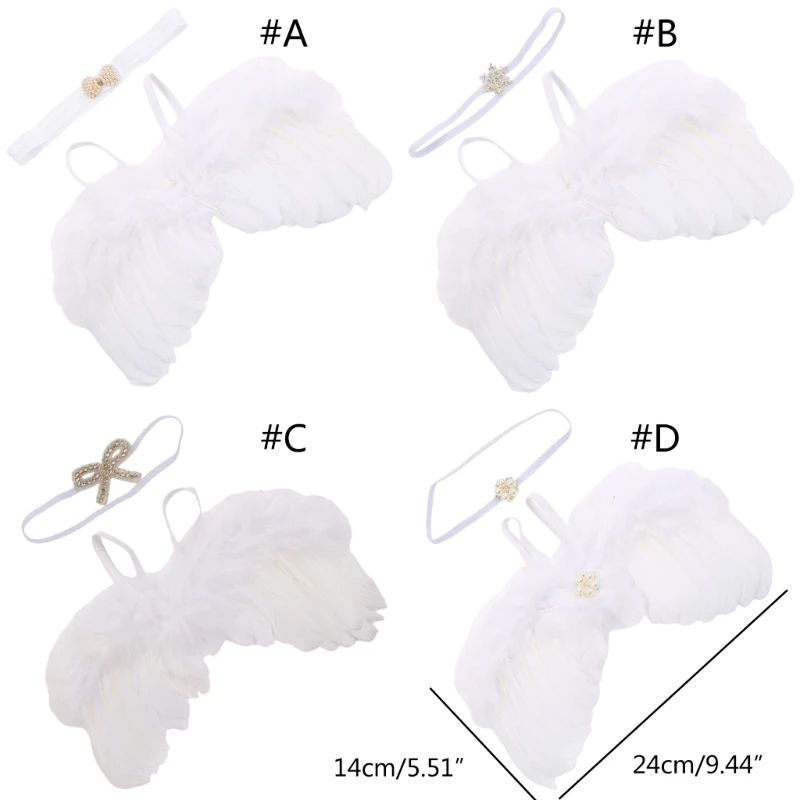Новый милый детский наряд ангела, повязка на голову с крыльями ангела, отличный подарок для фотосессий новорожденных