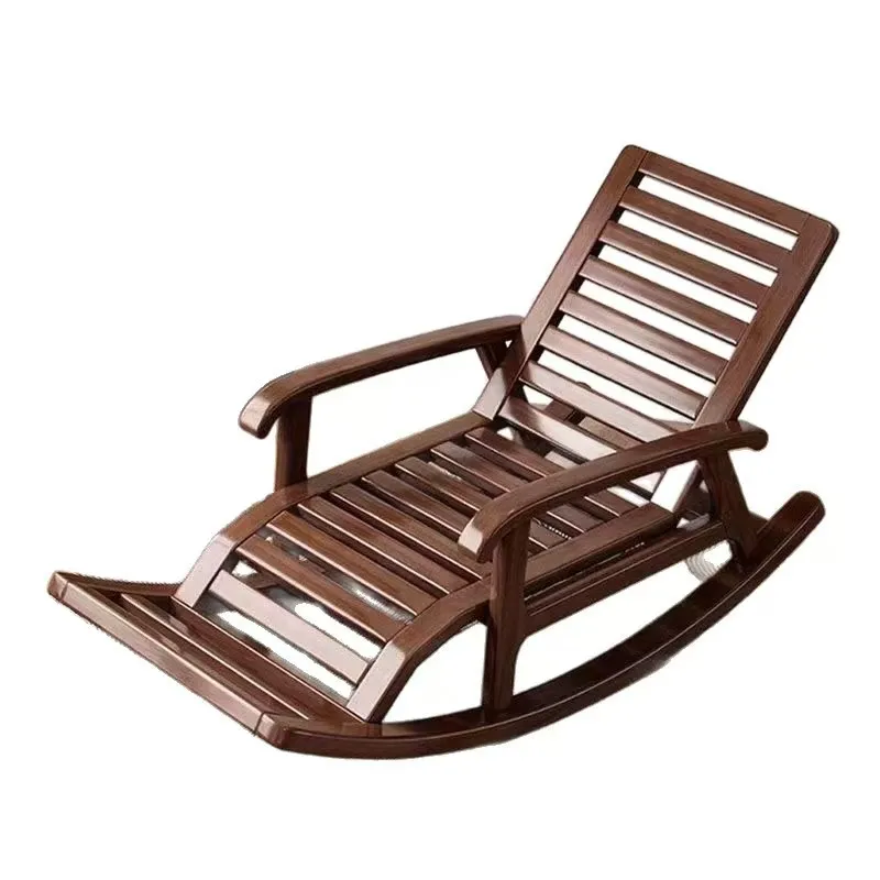 

#New Chinese Style Solid Wood Rocking Chair, Elderly Leisure Chair, Adult Nap Lounge Chair, New Balcony Rocking Lounge Chair