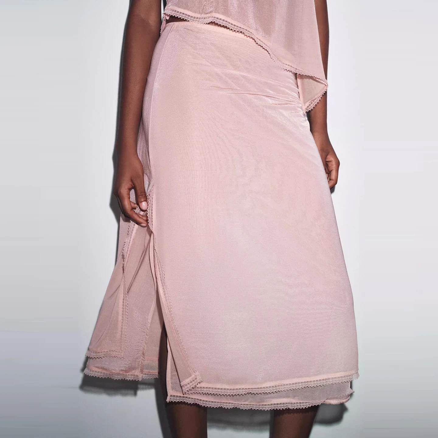 وصل حديثًا لخريف 2025 طقم Faion للسيدات مع حواف من الدانتيل وتنورة ميدي عالية الخصر أوروبية Sle No Sve #3