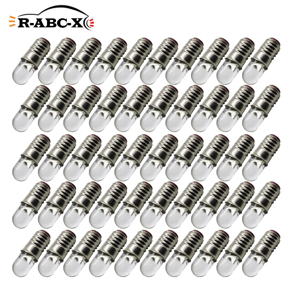 RUIANDSION Wholesale 50PCS E5 E5.5 5mm Mini Screw Thread Bulb Sand Table Street Light Bulb Model Car Lamps F5 6000K 4300K