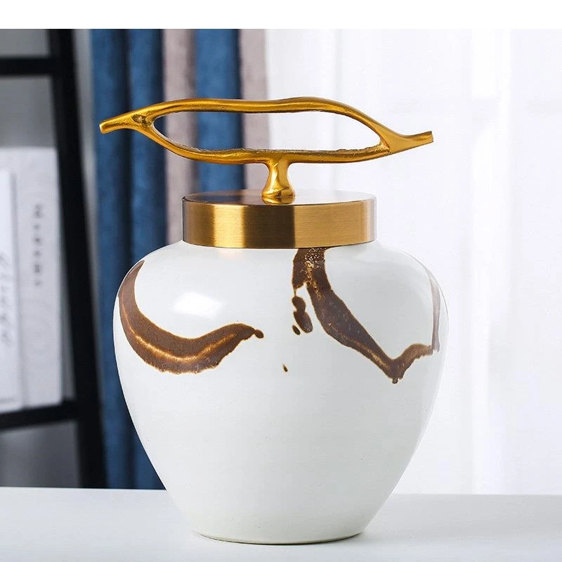 الرجعية الزخرفية السيراميك تخزين الجرار الزنجبيل جرة الحلوى يمكن علبة الشاي مكتب الديكور تشكيلة زهور ديكور المنزل خمر
