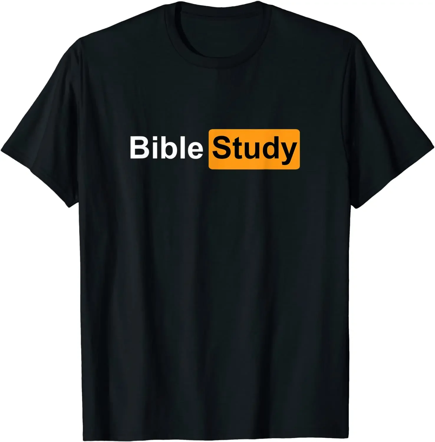 Men Summer Short Sleeve Casual T-shirts 100% Cotton Black Tees Tops Bible Study Hub Logo Funny Sarcastic Adult Humor T-Shirt