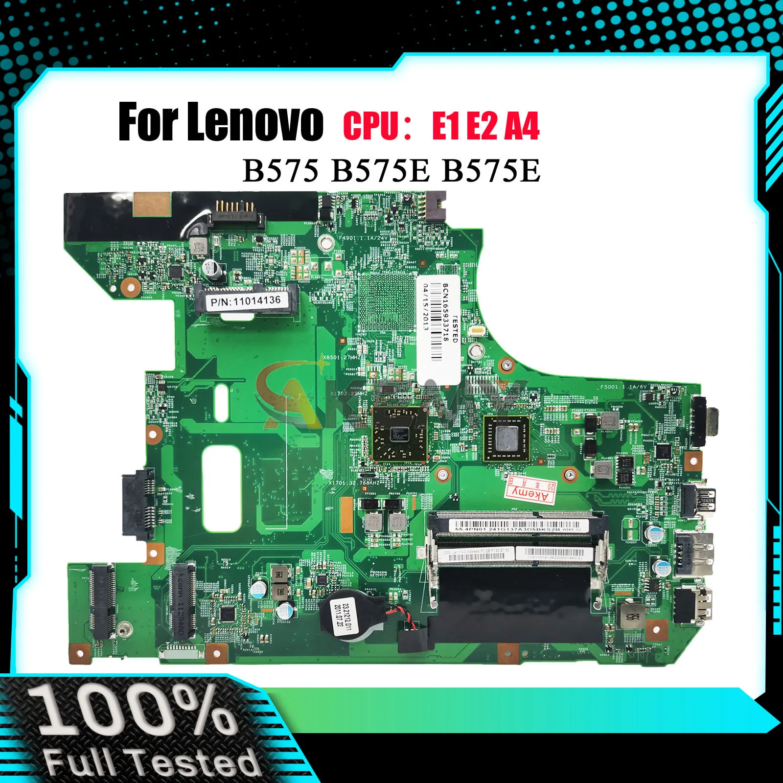 

Материнская плата для ноутбука B575E для Lenovo Ideapad B575 B575E с процессором AMD DDR3, 100% полностью протестирована