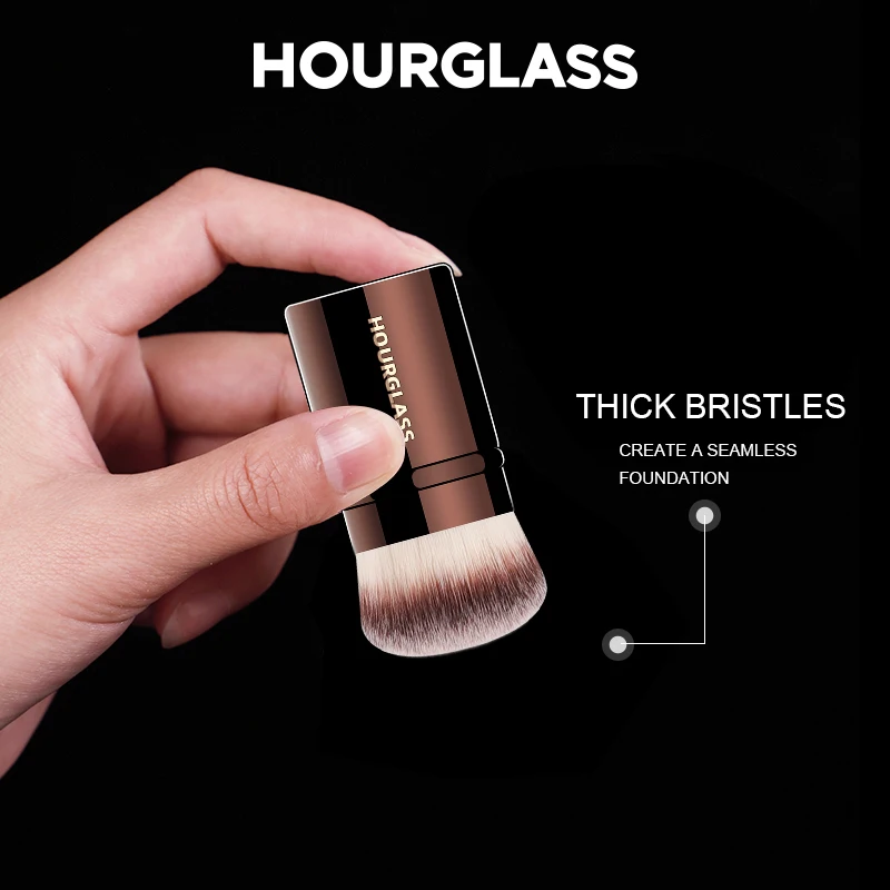 Hourglass Makeup Brush- Retractable Foundation/Blush Brush Soft and Skin-friendly Fiber Hair Fashion Design Single Face Brush