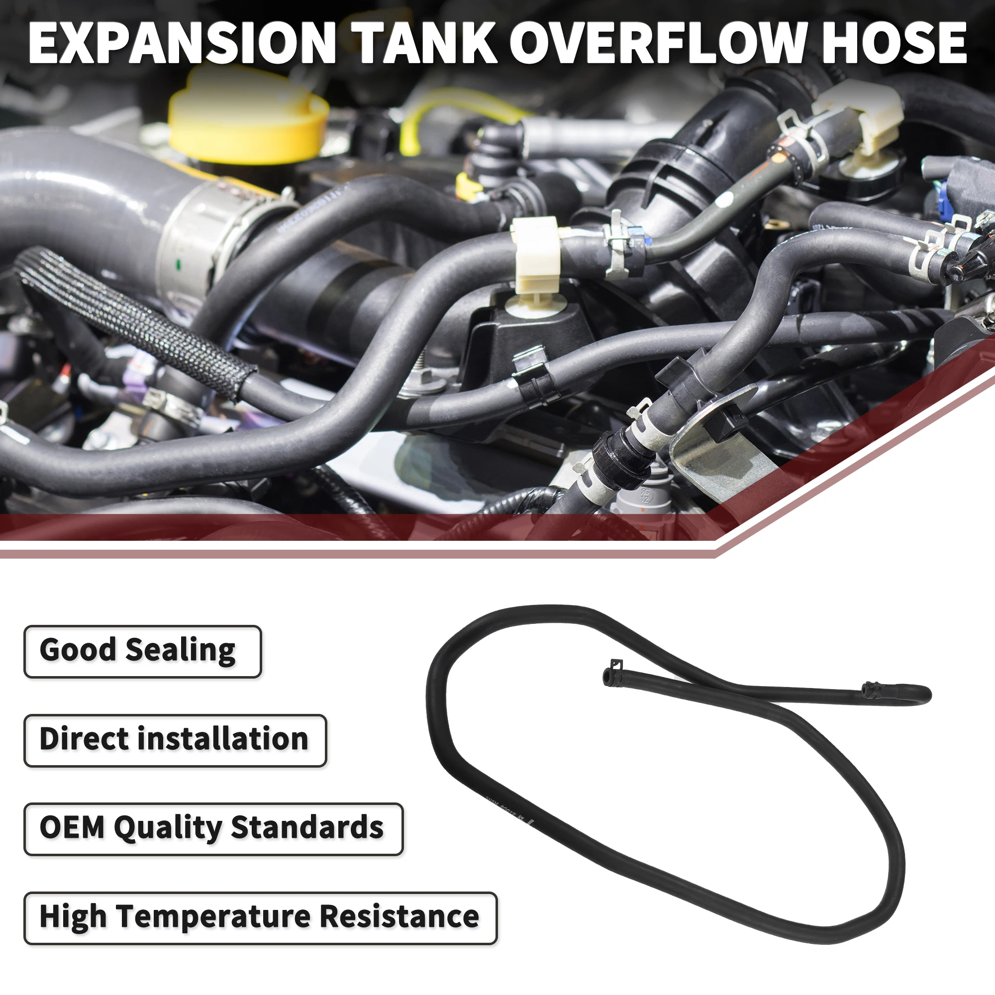 UXCELL Expansion Tank Overflow Hose for Focus MK2 2004-2011 No.3M5H8C012KL | Black