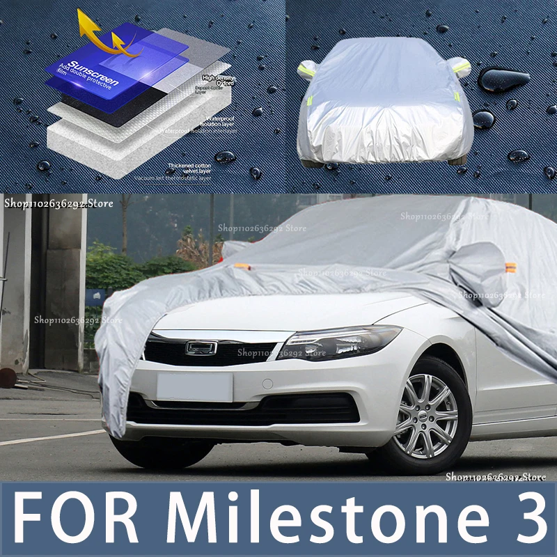 

For Milestone 3 Outdoor Protection Full Car Covers Snow Cover Sunshade Waterproof Dustproof Exterior Car accessories