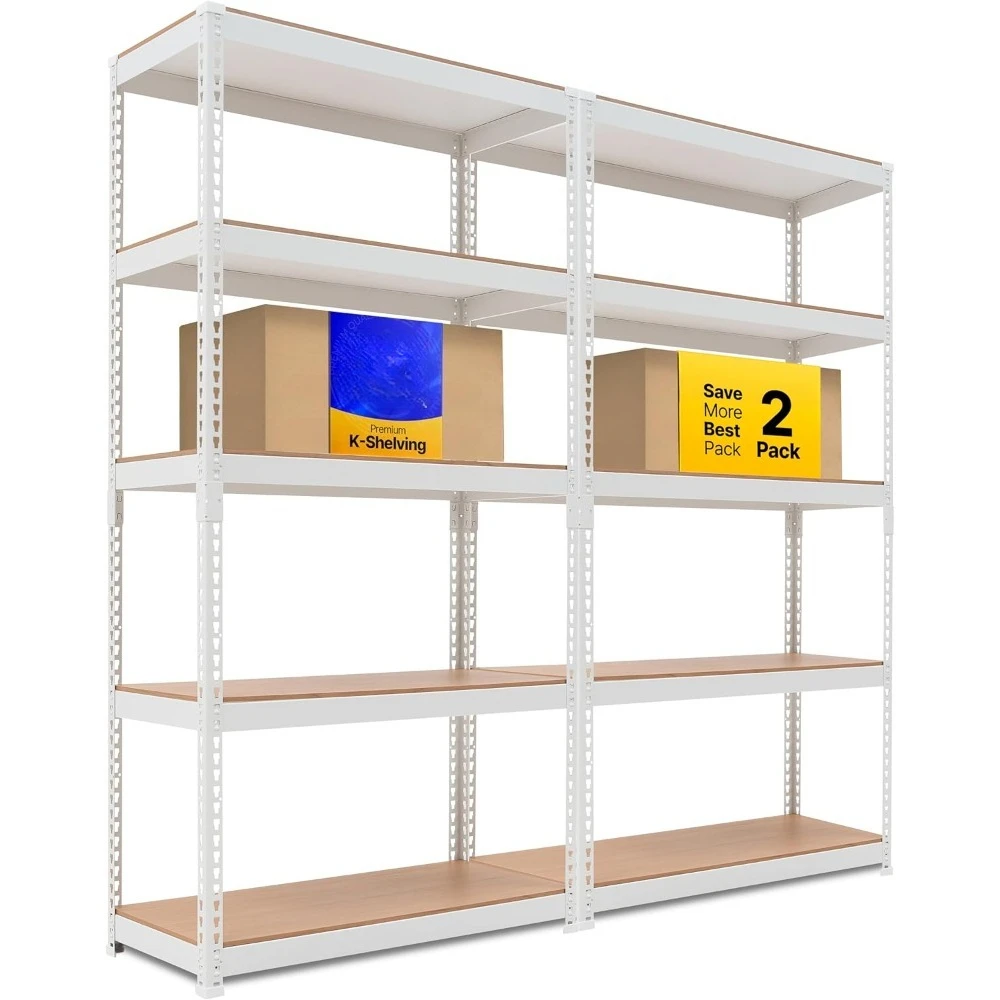 

5 Tier Storage Shelves Adjustable Laminated Boltless Garage Metal Shelving Unit Heavy Duty Utility Rack Shelf Warehouse
