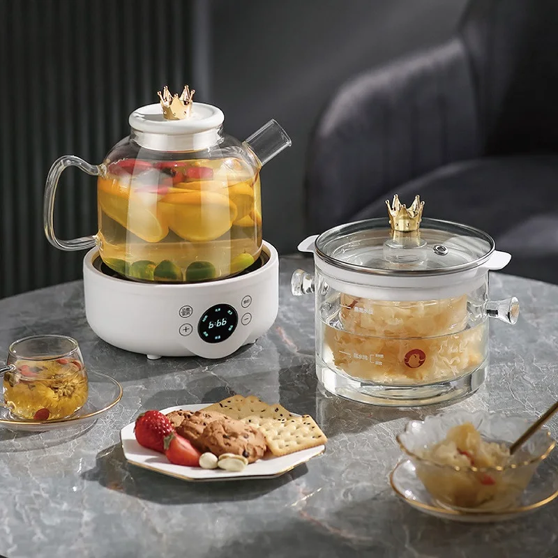 9.5h Appointment Flower Teapot 1.5L Electric Kettle 110V/220V Health Kettle Glass Tea Maker Bird's Nest Multi-Function Office