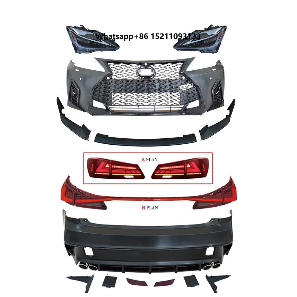 2006-2012  IS IS250 IS300 Front Bumper Assembly Grille Headlight Front Lip Body Kit Plastic Upgrade 2021 Model