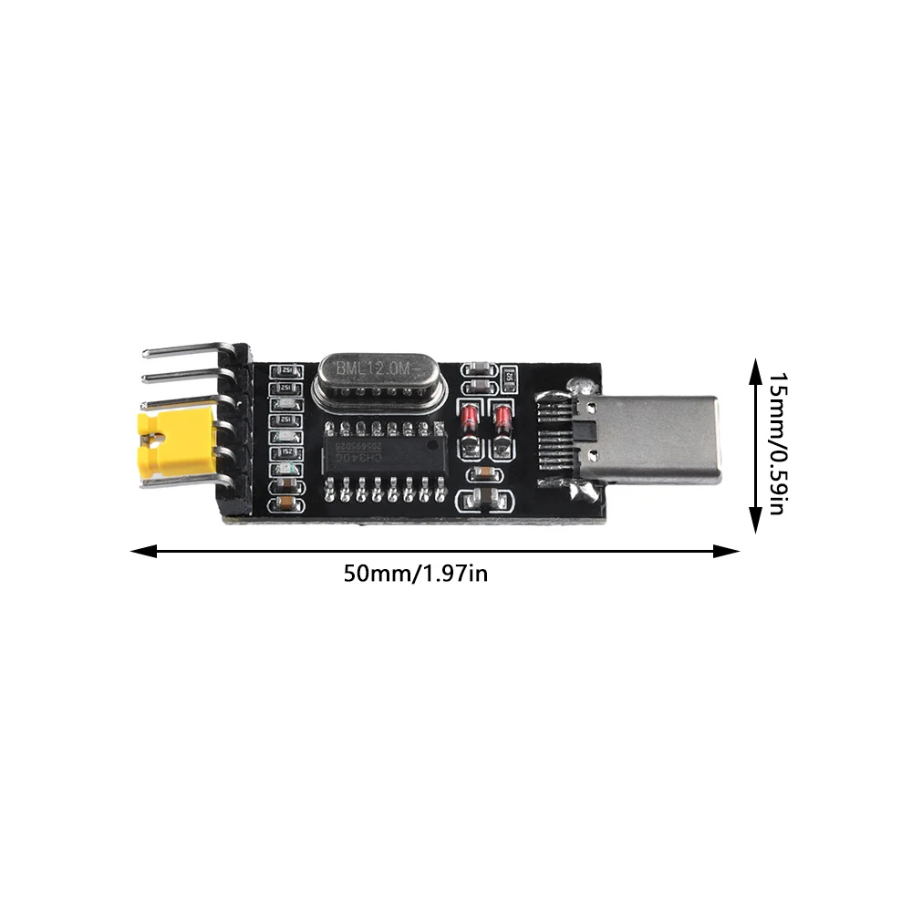 TYPE-C Male Female CH340G CH340 3.3V 5V Switch USB to TTL Converter UART Module For Phone Tablets Computers Directly Connected