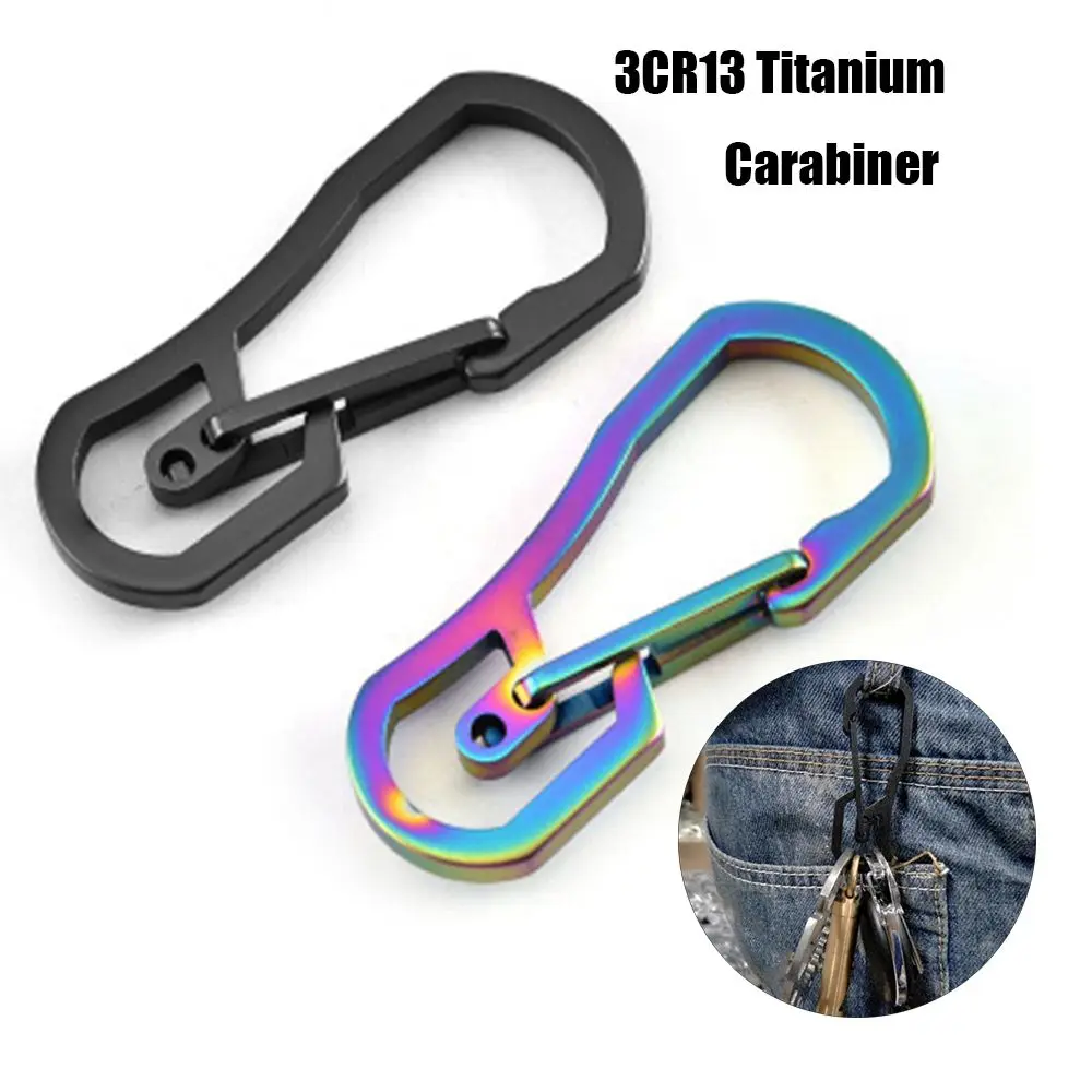 1szt Titanium Plating Carabiner Camping Clip Outdoor Key Ring Clip Keychain Holder Keyring Hang Buckle Hook Carabiner Camping Cli