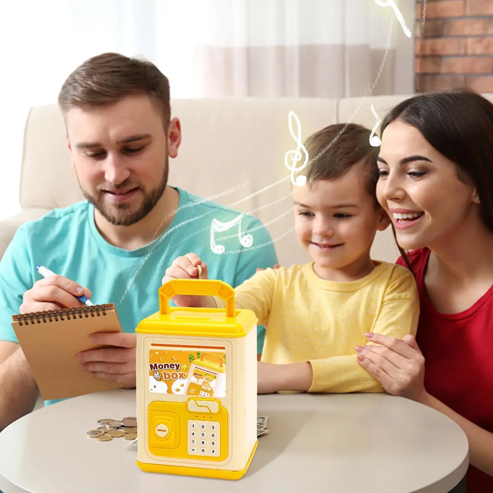 Crianças bancos para dinheiro real moeda eletrônica saver engraçado banco de dinheiro musical para crianças 5-10 anos estudantes natal aniversário páscoa