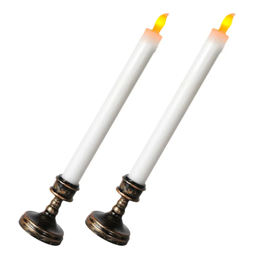 2Pcs LED Electronic Flameless Wedding Party Decoration Realistic Electric Light Warm Atmosphere Lamp Ornament