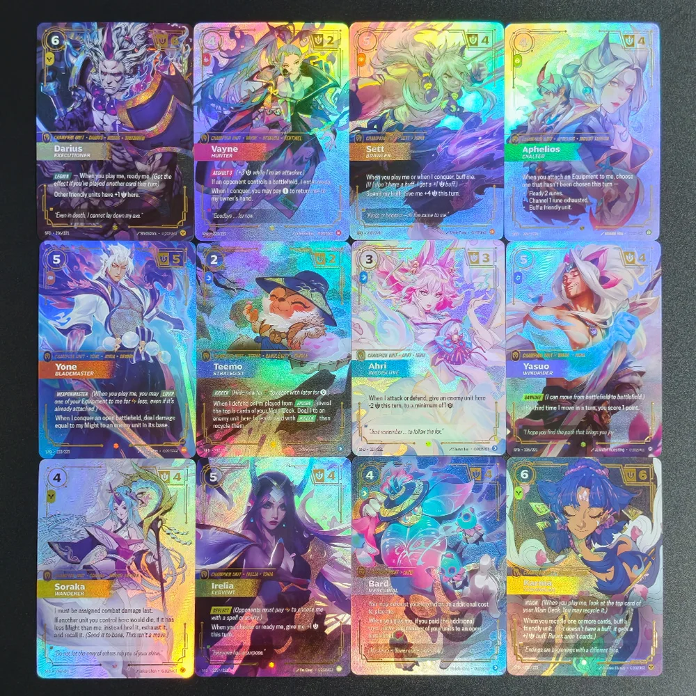 

Proxy Riftbound League of Legends Spiritforged SFD Vayne Ahri Irelia Bard Teemo Yone Yasuo Overnumbered Collection Tcg Game Card