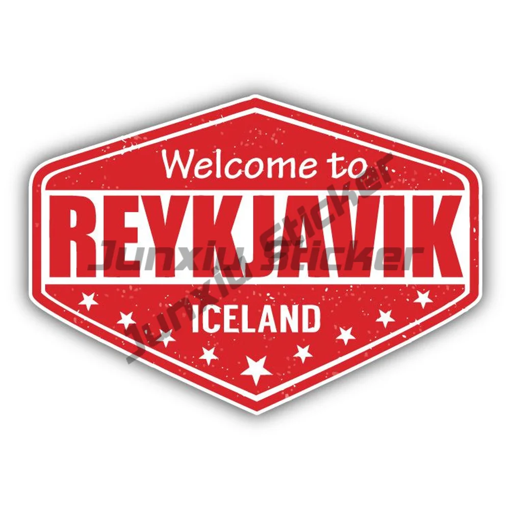 

Reykjavin City Sticker Iceland Travel Stamp Decal For Suv Window Motorcycle Bumper Truck Pickup Waterproof Decoration Pvc Boat