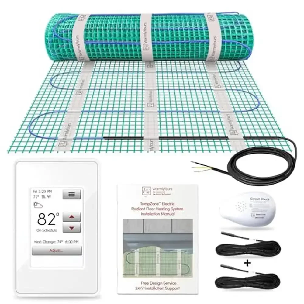 Electric Radiant Floor Heating System Kit WiFi Thermostat Sensor Mat 45 sqft 120V Energy Efficient Fast Heating Indoor Outdoor