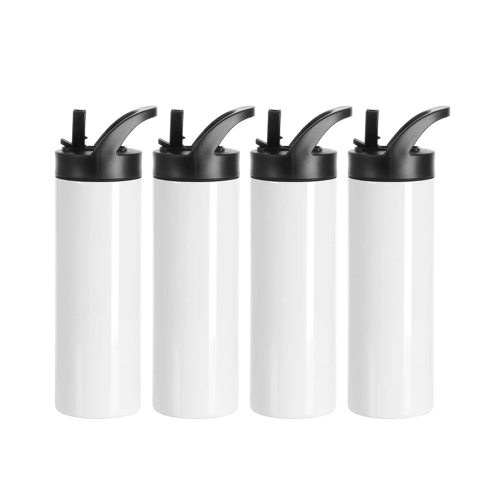 20oz Sublimation Straight Cup Stainless Steel Insulated Cup Car Outdoor Sports Portable Straw Mug With 2pcs Lid Water Bottle