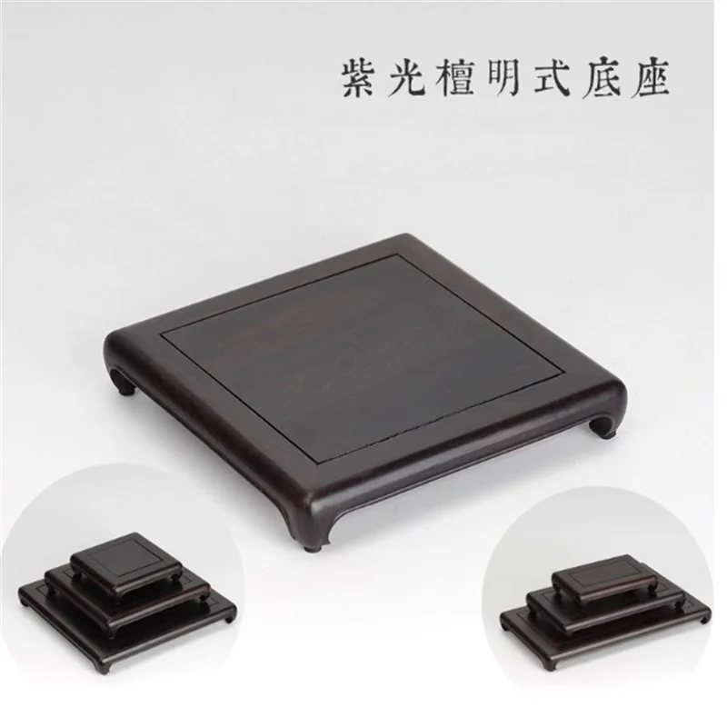 Base cuadrada de madera negra, rectángulo, pedestal de colección de bonsái, jarrón, pedestal de plantas en macetas, decoración del hogar, tradicional chino