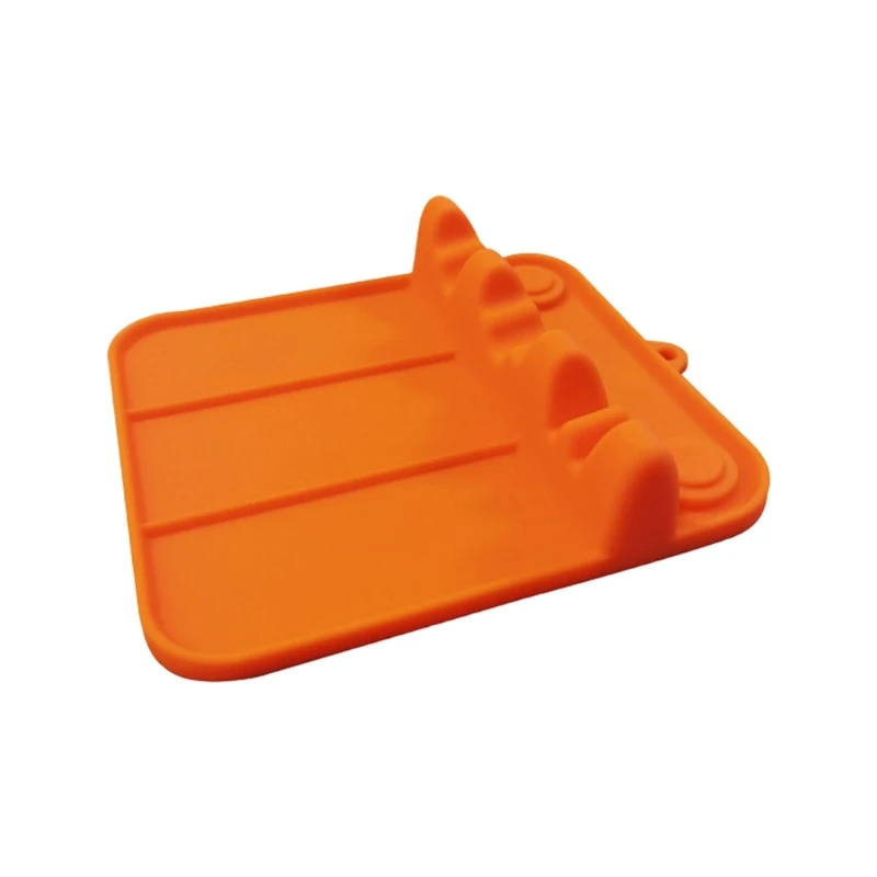 U2JC Heat Resistant Silicone Spoon Holder Compact Space Saving Design With Hanging Hook For Kitchen Countertop Organization