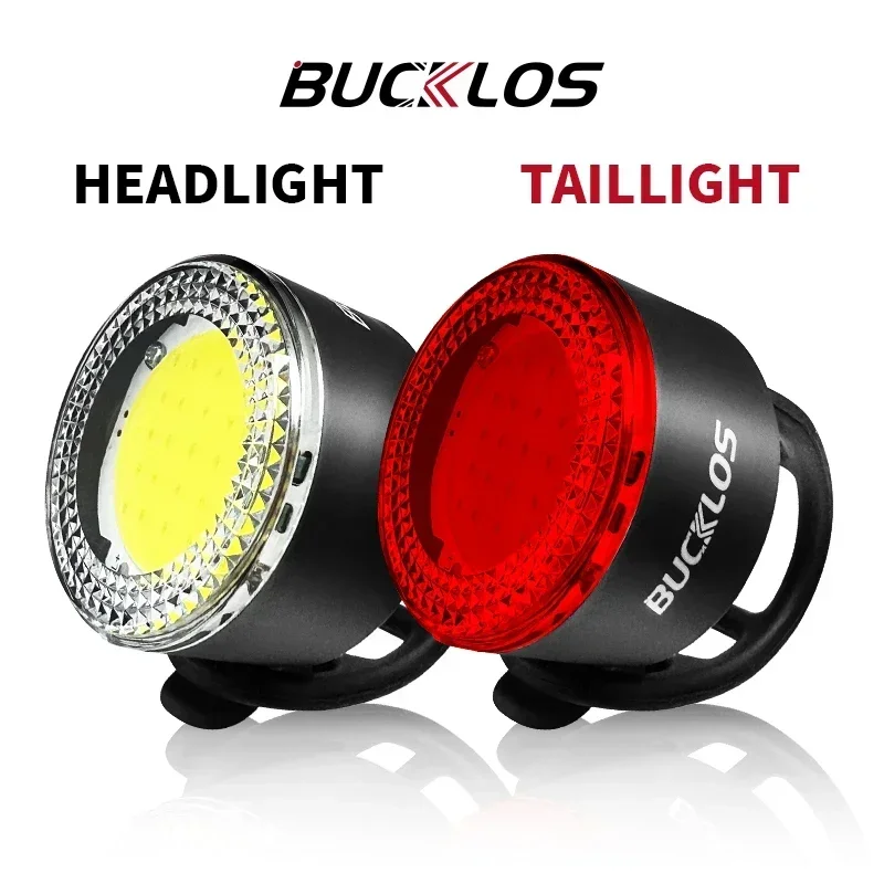 BUCKLOS COB Bike Lights Ultralight Bicycle Light USB Recharge Bicycle Front Light Waterproof Road Bike Taillights Cycling Lamp