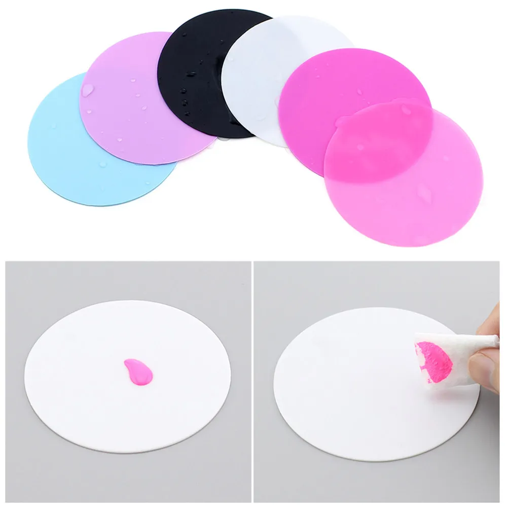 6Pcs Nail Color Mixing Pallets Silicone Durable Manicure Accessories Nail Art Color Mixing Plates Salon Tool Manicure Tool