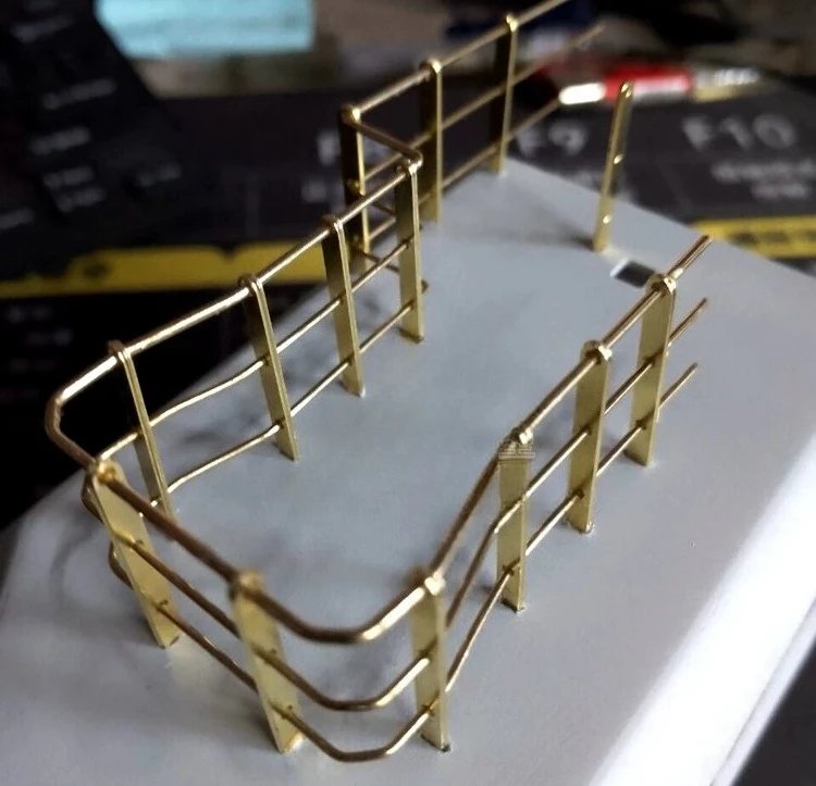 1:48 RC Simulated Boat Model Etched Plate PE Railing Height 22mm Brass Etching Handrail for DIY Ship Decoration Assembly