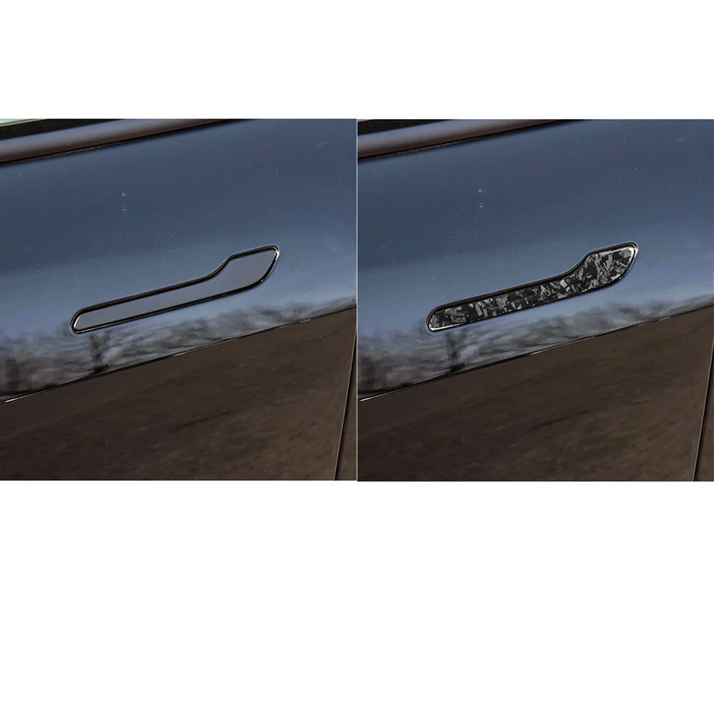 for forged Carbon Fiber Door Handle Covers Perfect Fit for Tesla Model for 3 Model Y Elevate Your Vehicle\\\'s Appearance!