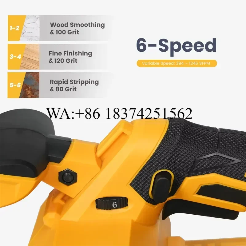 Wmwmnu Cordless Belt Sander for 20V Battery Tool Only Brushless Power Sander with 6 Variable Speed Dust Bag Included