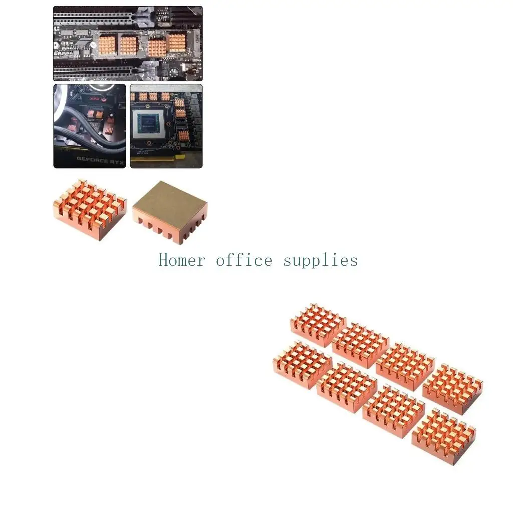 

K43B Copper Heatsink 12x13x5mm Video Memory Heat Sink Cooler for Raspberry