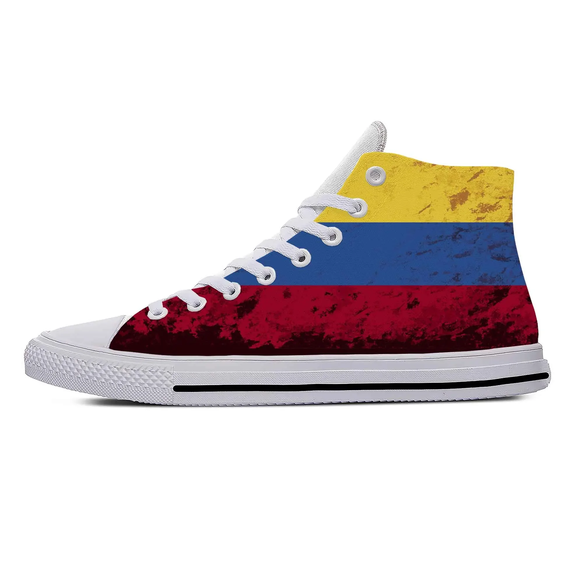 

Hot Colombia Colombian Flag Pride Patriotic Fashion Casual Cloth Shoes High Top Men Women Sneakers High Help Classic Board Shoes